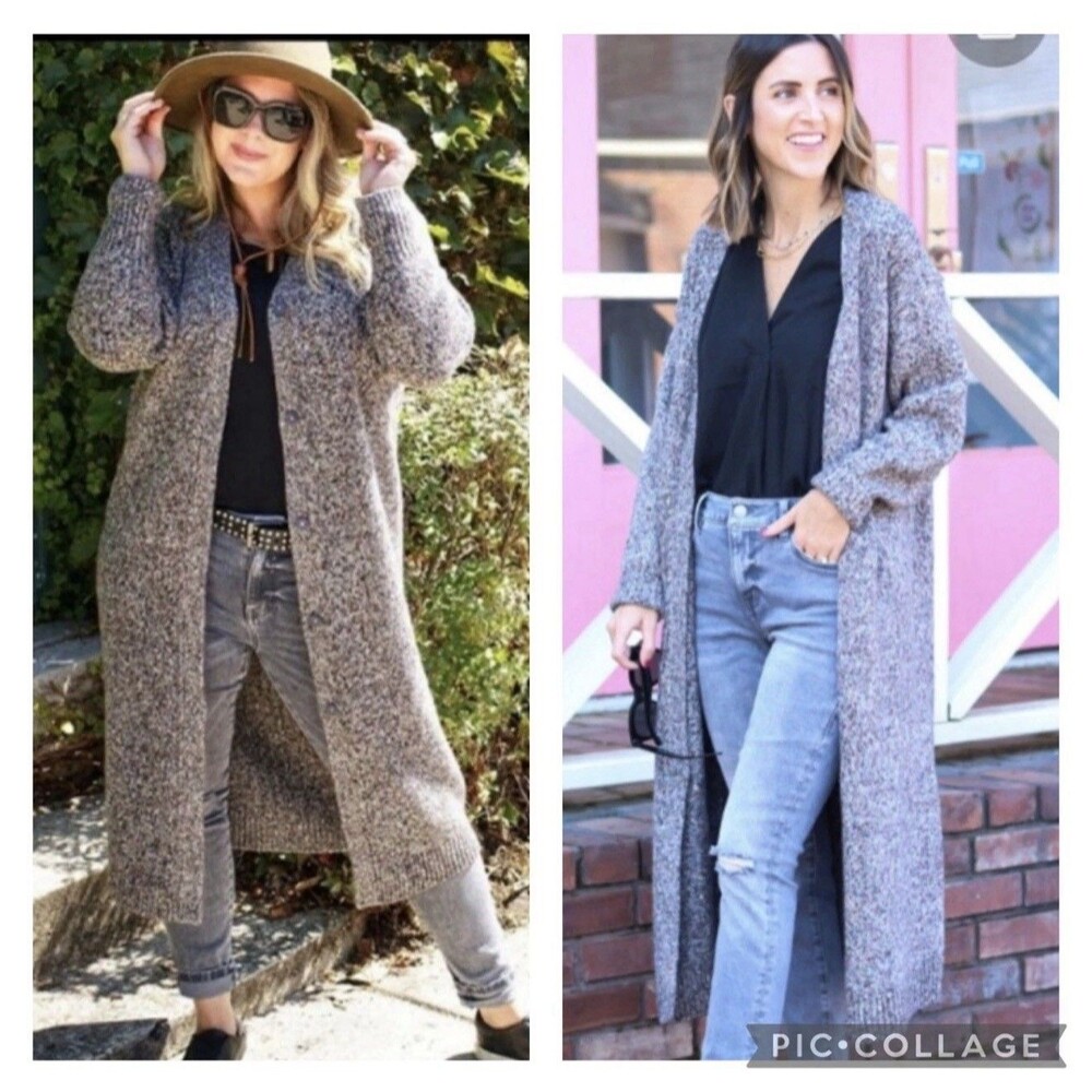 Cabi Coffee Shop Duster Longline Cardigan Sweater Size Small Multicolored Cozy